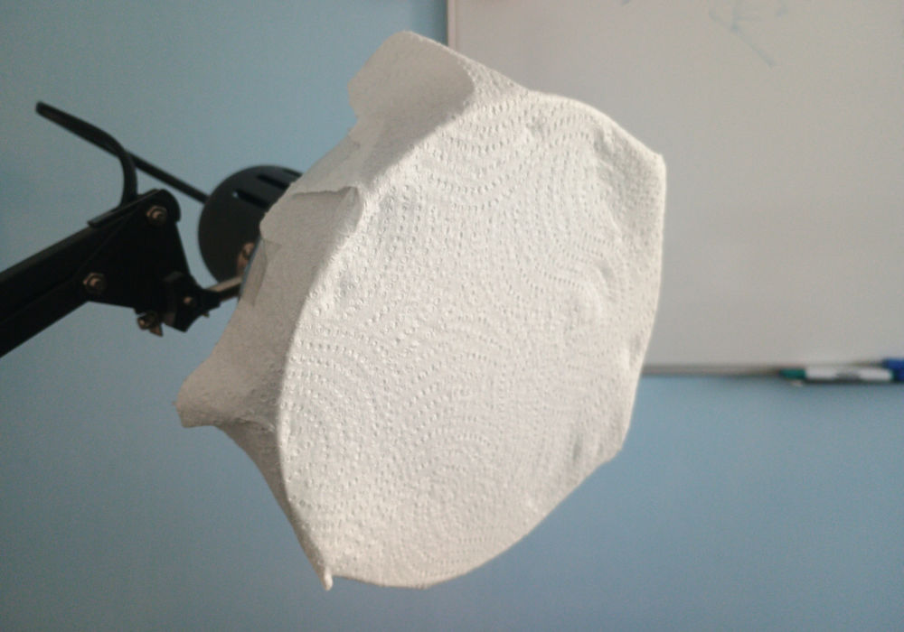 The improvised "lightbox" I used for streaming
