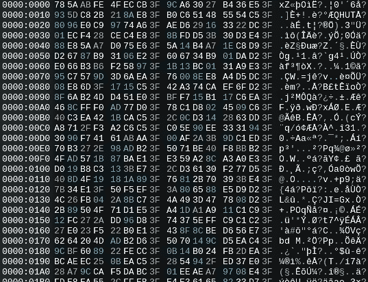 Screenshot of me trying to figure out what the wrongly-stored data looks like, using Okteta at ~04:31:528.