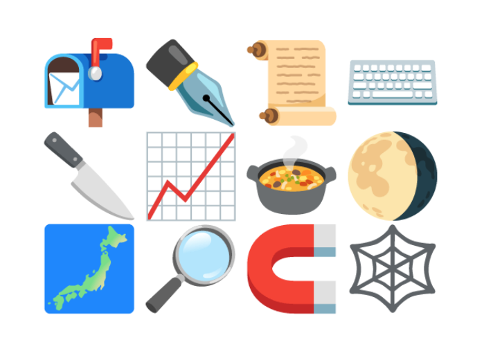 Some emojis representative of the small web websites I got to contact! 🎉