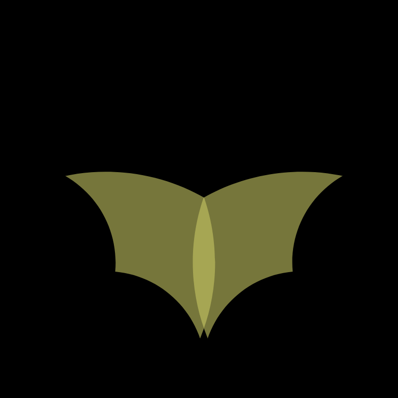 A semi-transparent, yellow, flapping butterfly. Or bat.