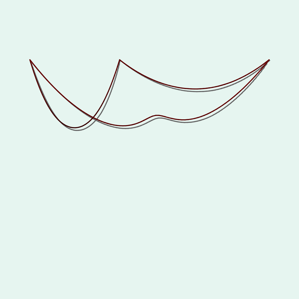 A hanging chain forms a catenary curve, as it casts a shadow on the green wall behind