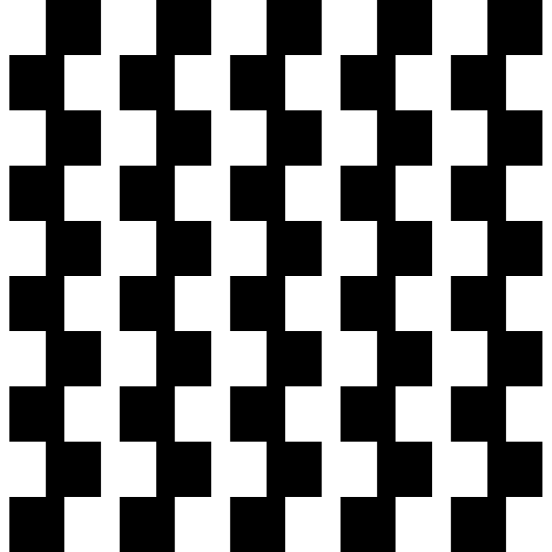 A checkerboard with rows/columns sliding against each other