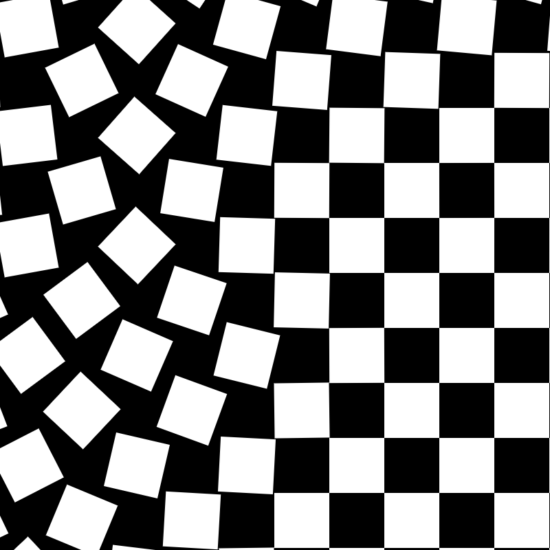 A checkerboard with white/black squares spinning in place