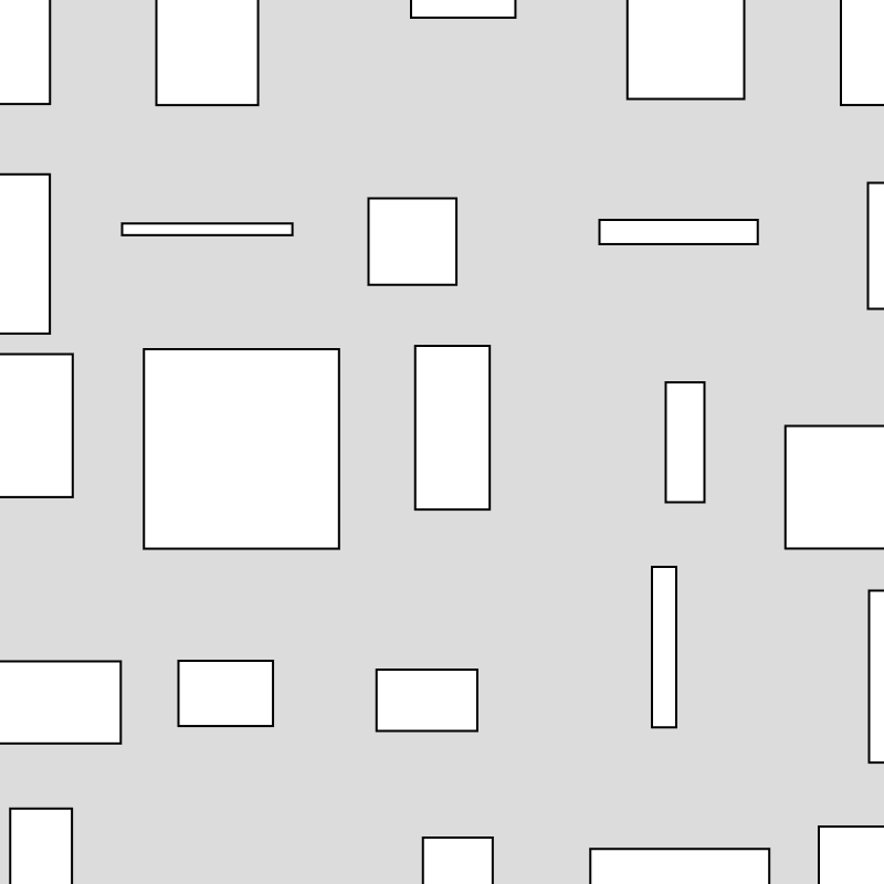 An infinite plane of differently-sized rectangles