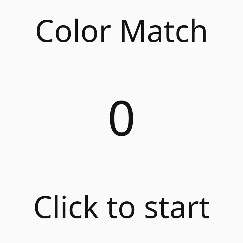 Click to play; remember the color you see, then select the right third of the screen when prompted to