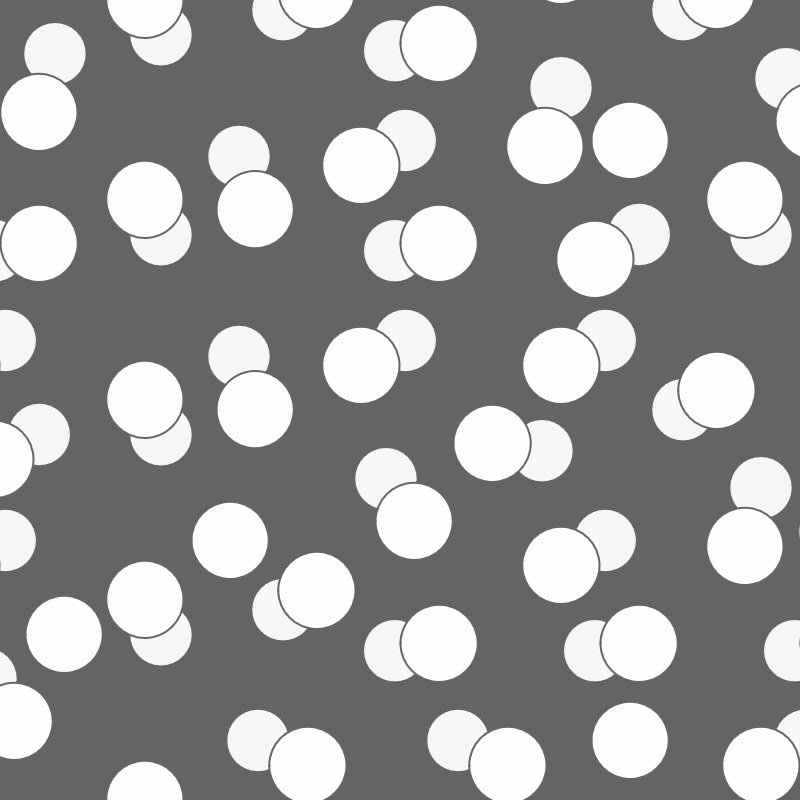 White circles positioned at the centers of a cairo tiling take turns randomly swapping with a neighboring circle.