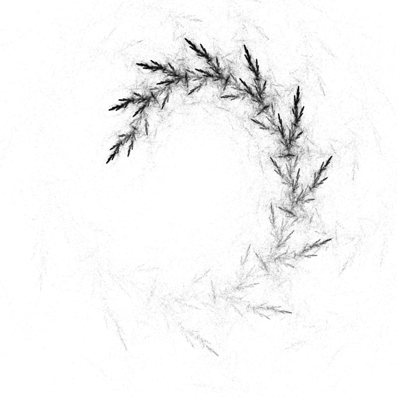 A fractal curve formed by a specially-crafted iterated function system.