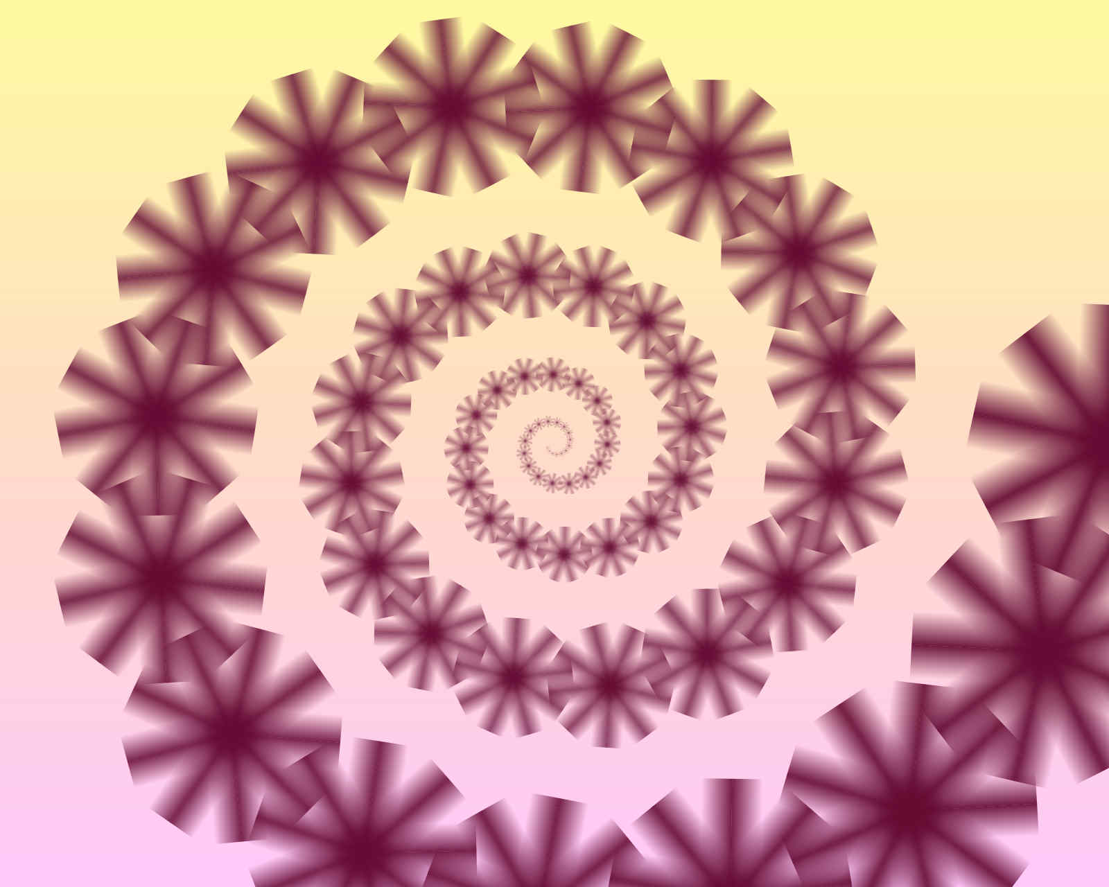 A spiral of gears made out of forcefields, slowly pushing on each other
