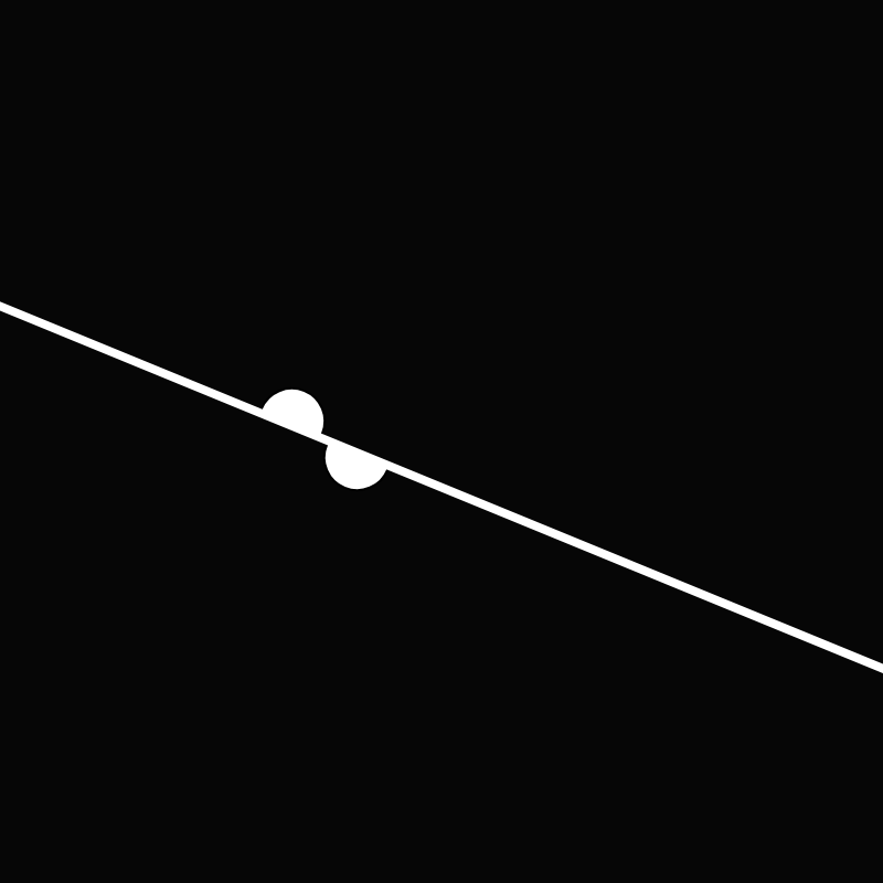 A circle dramatically split in half