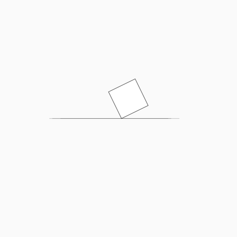 A square endlessly tumbling forward, yet never moving on the screen.