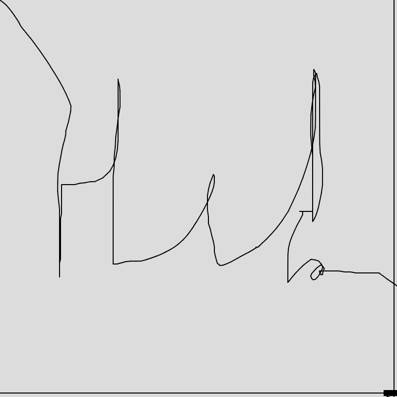 A "penplotter" chases the mouse leaving a trace behind it