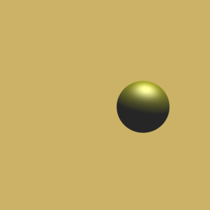 A yellow-gold sphere spins in a circle, reflecting light.