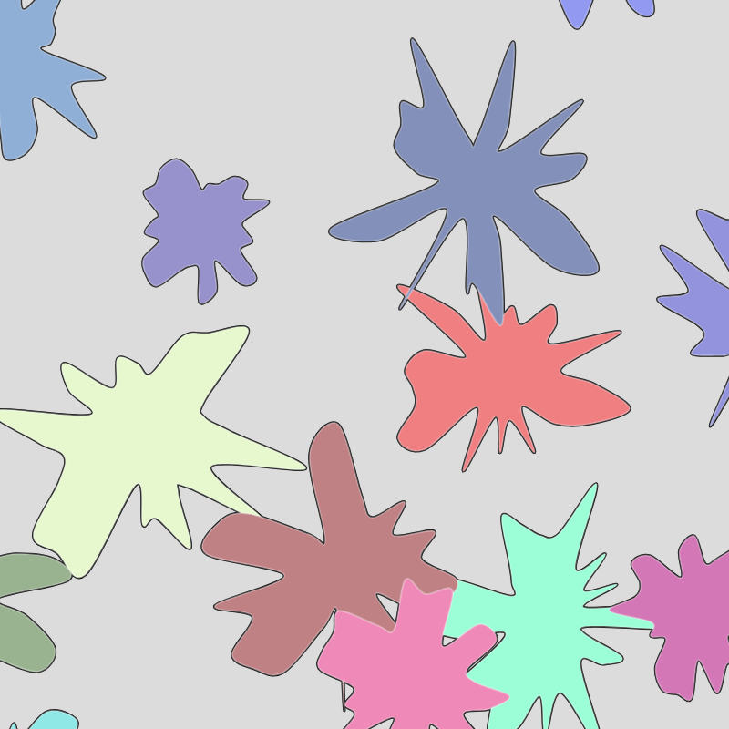 A canvas of coloful paint splotches