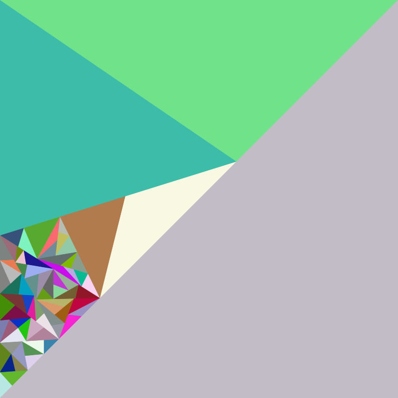 An animated recursive subdivision of space into triangles