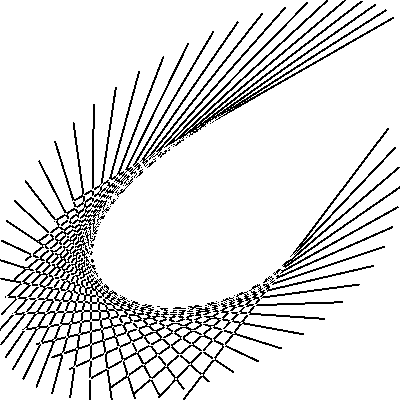 A Lissajous curve drawn and undrawn by XOR-ed lines