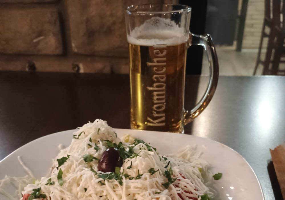 First time I bought myself a beer-and-salad, after a very tiring week of streaming