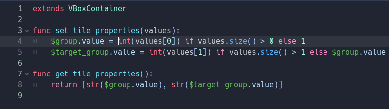 %A short script using GDScript's ternary operators